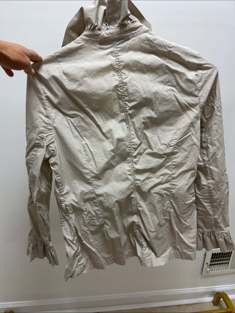 INC International Concepts  Beige Ruffle Front Button-Down Blouse image 3
